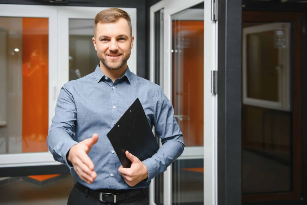 Agent dropping keys in new home owners hands in Boise Idaho.