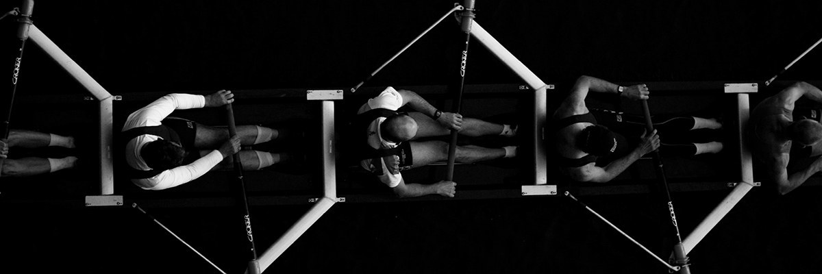 Crew team working together